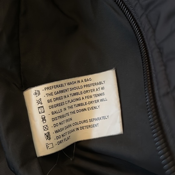 Steve by Searle Black Down & Genuine Fur Collar Quilted Puffer Jacket Coat  - M - Picture 15 of 16